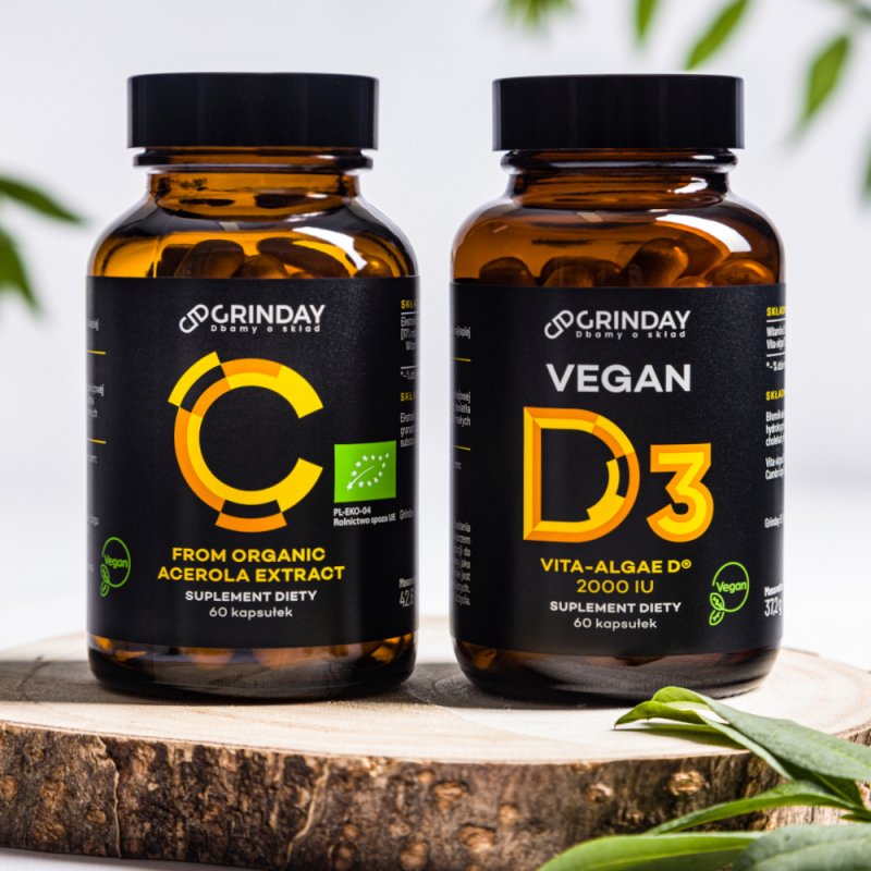 VITAMINE FÜR 2 MONATE - 2 x BIO C + VEGAN D3