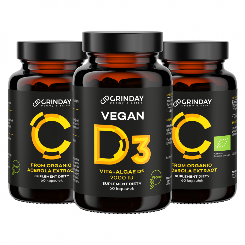 VITAMINE FÜR 2 MONATE - 2 x BIO C + VEGAN D3