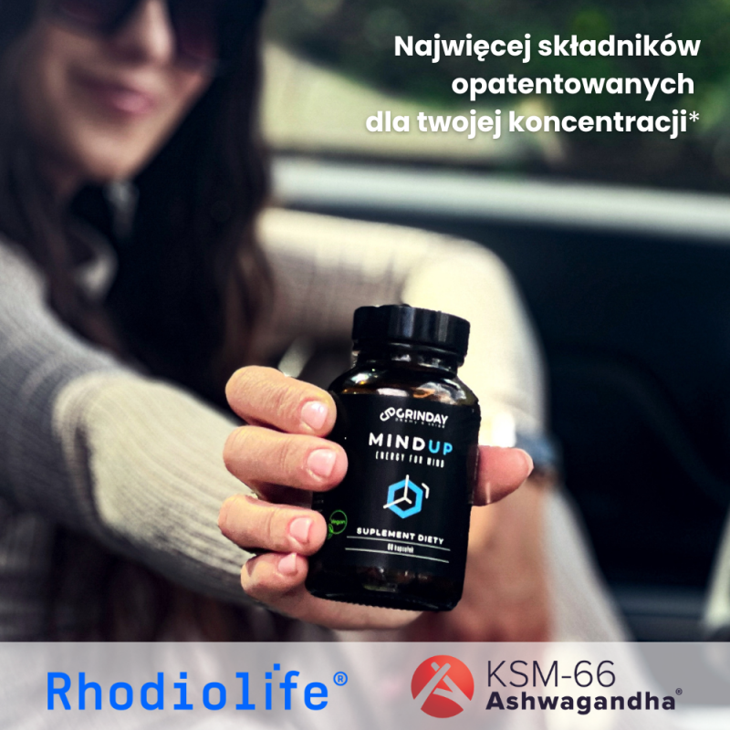 Grinday Mind Up - Pamięć i Koncentracja - roślinny suplement diety premium Grinday Mind Up - Pamięć i Koncentracja - roślinny suplement diety premium